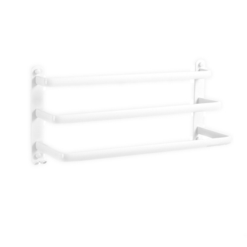 Raft de prosoape montat pe perete, fără găuri – aliaj de aluminiu, trei niveluri, sarcină 15 kg, finisaj emailat
