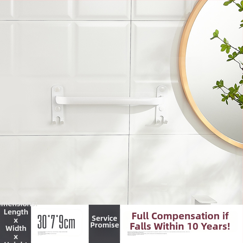 Sieninis rankšluosčio laikiklis be gręžimo – aliuminio lydinys, trijų lygių, 15 kg apkrova, emalio danga