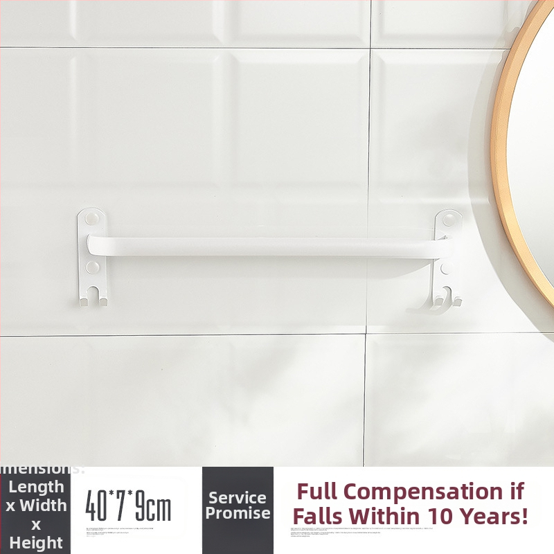 Sieninis rankšluosčio laikiklis be gręžimo – aliuminio lydinys, trijų lygių, 15 kg apkrova, emalio danga