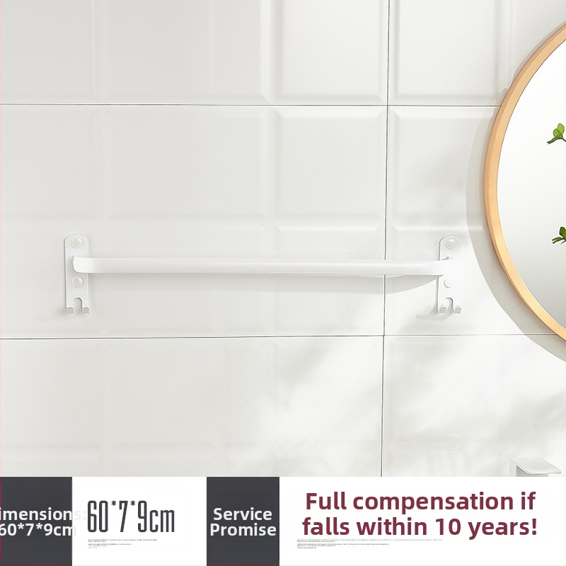 Sieninis rankšluosčio laikiklis be gręžimo – aliuminio lydinys, trijų lygių, 15 kg apkrova, emalio danga