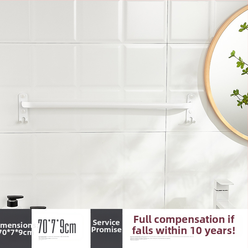 Sieninis rankšluosčio laikiklis be gręžimo – aliuminio lydinys, trijų lygių, 15 kg apkrova, emalio danga