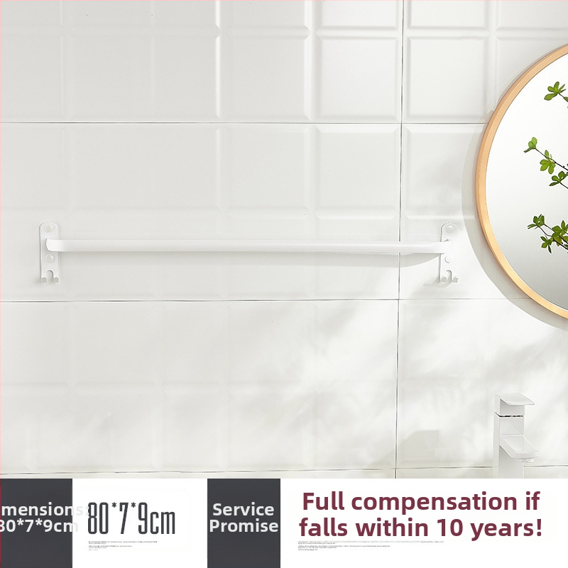 Sieninis rankšluosčio laikiklis be gręžimo – aliuminio lydinys, trijų lygių, 15 kg apkrova, emalio danga