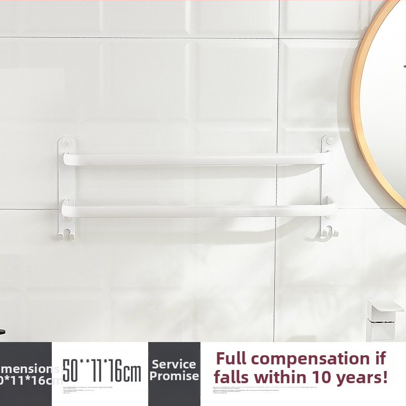 Sieninis rankšluosčio laikiklis be gręžimo – aliuminio lydinys, trijų lygių, 15 kg apkrova, emalio danga