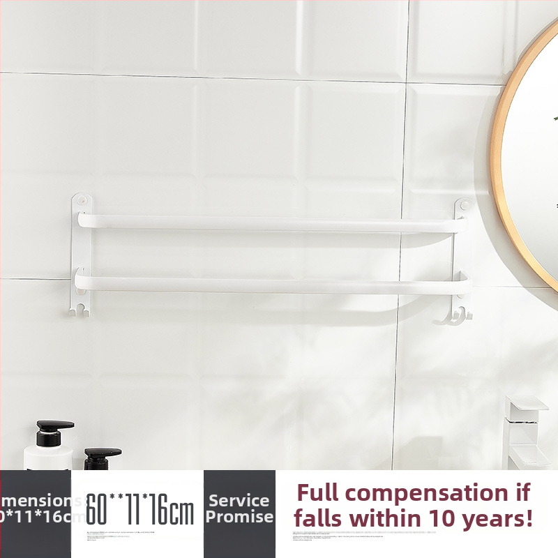 Sieninis rankšluosčio laikiklis be gręžimo – aliuminio lydinys, trijų lygių, 15 kg apkrova, emalio danga