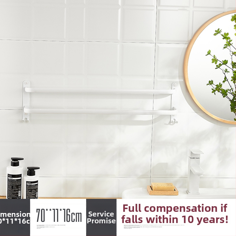 Sieninis rankšluosčio laikiklis be gręžimo – aliuminio lydinys, trijų lygių, 15 kg apkrova, emalio danga