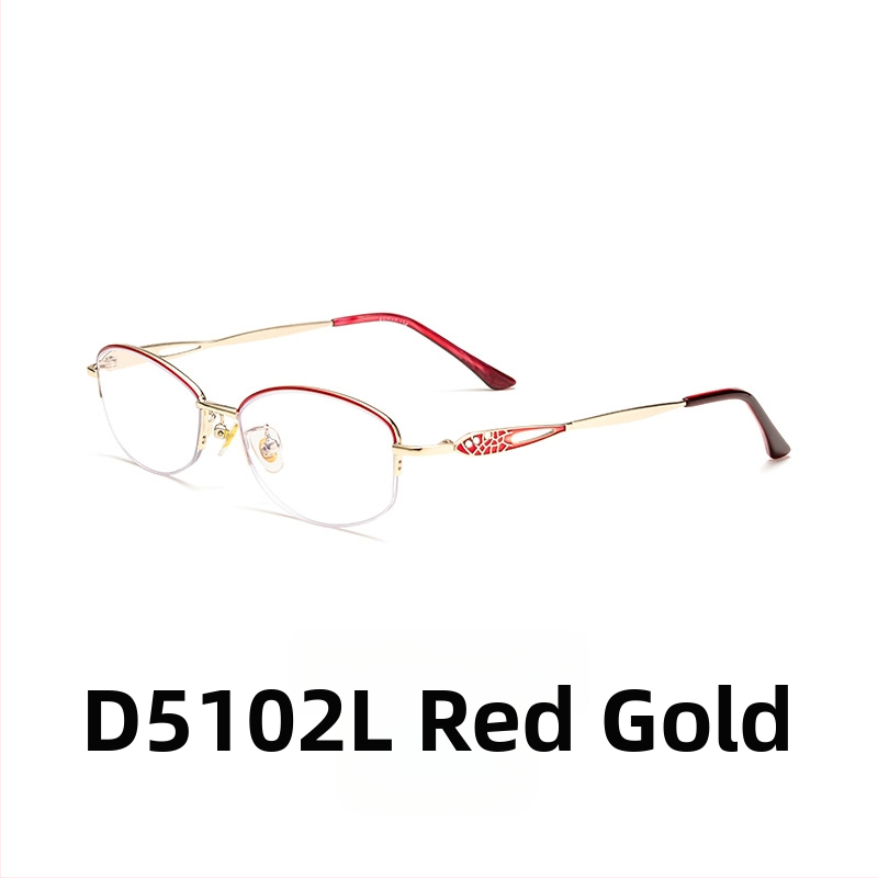 Lasīšanas brilles no ļoti vieglas sakausējuma ar pusrāmja rāmi, AC lēcas, anti-zilā gaismas aizsardzība un radiācijas izturība.