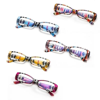 Дамски очила за четене с анти синя светлина, квадратна пълна рамка, лещи AC, UV защита, рамка от поликарбонат