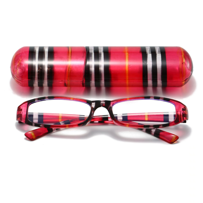 Дамски очила за четене с анти синя светлина, квадратна пълна рамка, лещи AC, UV защита, рамка от поликарбонат