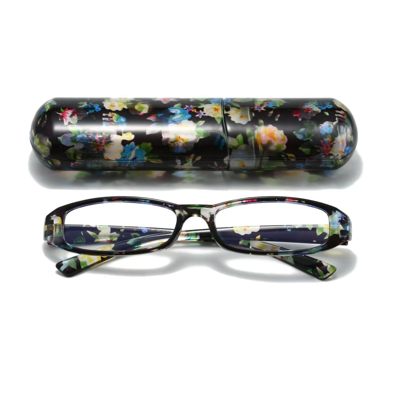 Дамски очила за четене с анти синя светлина, квадратна пълна рамка, лещи AC, UV защита, рамка от поликарбонат