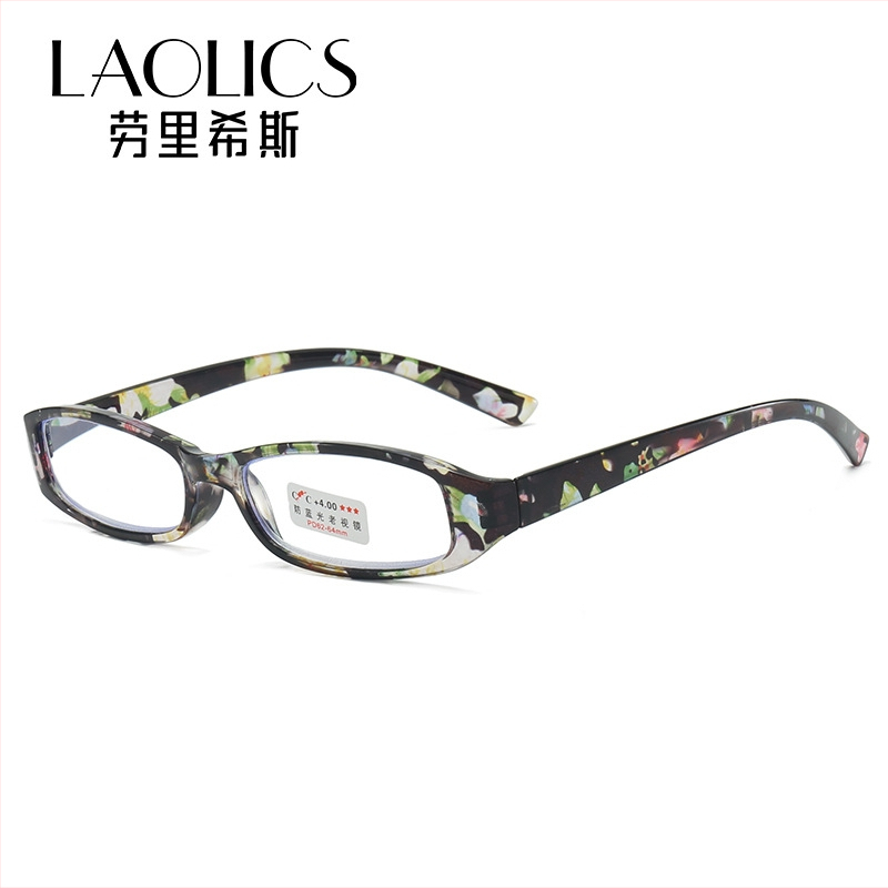 Sievietes lasīšanas briļļu ar pret zilā gaismas filtru, kvadrātveida pilnais rāmis, AC lēcas, UV aizsardzība, gan tuvumā, gan tālumā