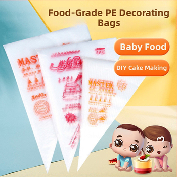 Vienkartinės konditerijos maišeliai su pilnu antgalių rinkiniu tortų dekoravimui