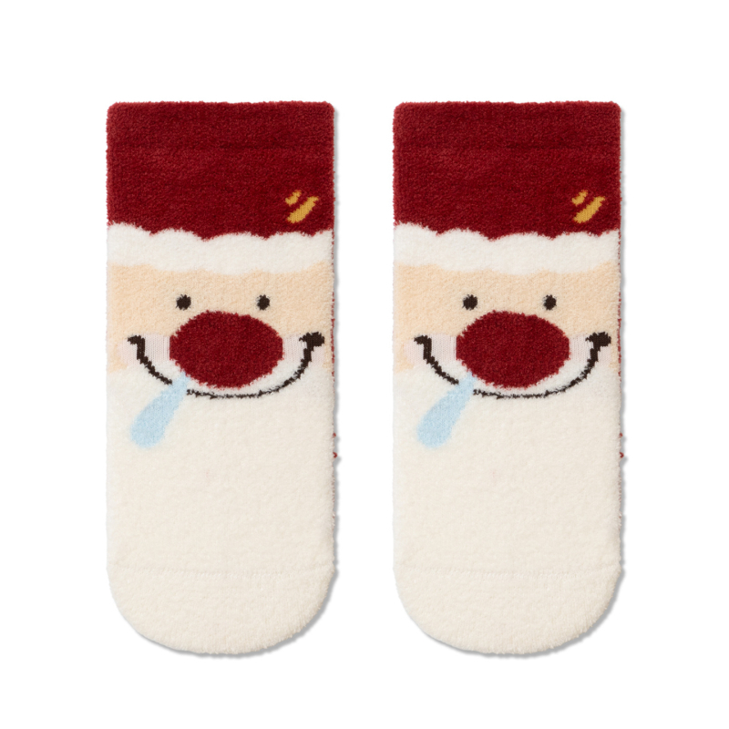 Dječje čarape za zimu, unisex, Jacquard pletenje, dvostrani baršun, bezšivni vrh prsta, srednja debljina, srednja dužina potkoljenice, dišuće i upijaju vlagu, motiv cartoon/slova, 85,6% poliester.
