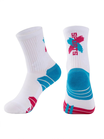 Dječje košarkaške čarape – prozračne, pamuk, jacquard pletenje, srednji tubus