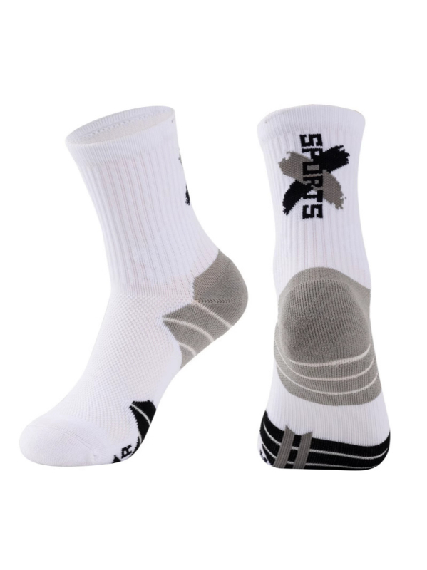 Dječje košarkaške čarape – prozračne, pamuk, jacquard pletenje, srednji tubus