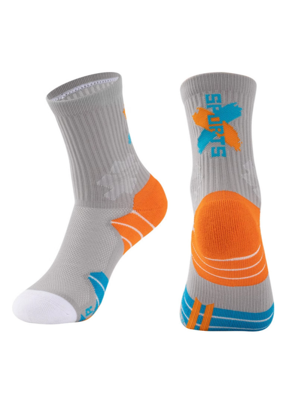 Dječje košarkaške čarape – prozračne, pamuk, jacquard pletenje, srednji tubus