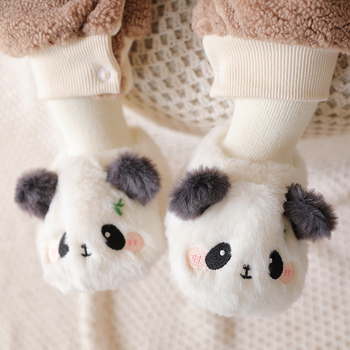 Beebide suede ülaosaga ja plüüsiga vooder, cartoon muster, kõrge varv, sobib 0-36 kuu, talv-sügis