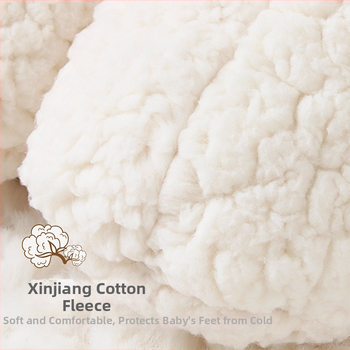 Beebide suede ülaosaga ja plüüsiga vooder, cartoon muster, kõrge varv, sobib 0-36 kuu, talv-sügis