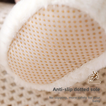 Beebide suede ülaosaga ja plüüsiga vooder, cartoon muster, kõrge varv, sobib 0-36 kuu, talv-sügis