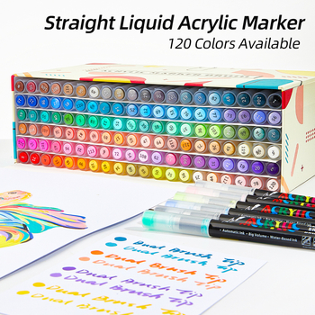 Akril marker za umjetničko slikanje, neproziran mekani vrh, tekući marker, pogodan za grafite i akvarel.