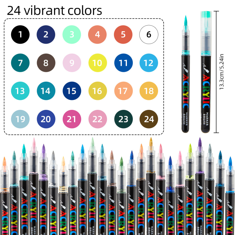 Akril marker za umjetničko slikanje, neproziran mekani vrh, tekući marker, pogodan za grafite i akvarel.