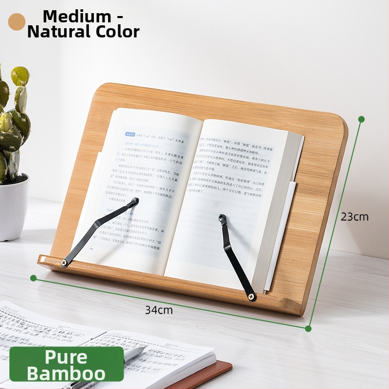 Darbalaučio knygų laikiklis studentams ir vaikams, bambuko medžiaga, modelis 2521YDJ, modernus minimalistinis stilius, aukščio reguliavimas.