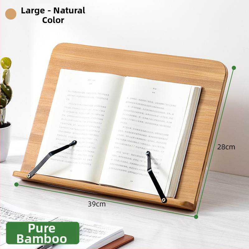 Darbalaučio knygų laikiklis studentams ir vaikams, bambuko medžiaga, modelis 2521YDJ, modernus minimalistinis stilius, aukščio reguliavimas.