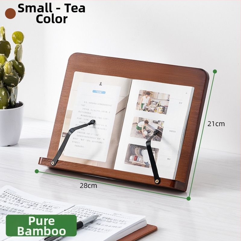 Darbalaučio knygų laikiklis studentams ir vaikams, bambuko medžiaga, modelis 2521YDJ, modernus minimalistinis stilius, aukščio reguliavimas.