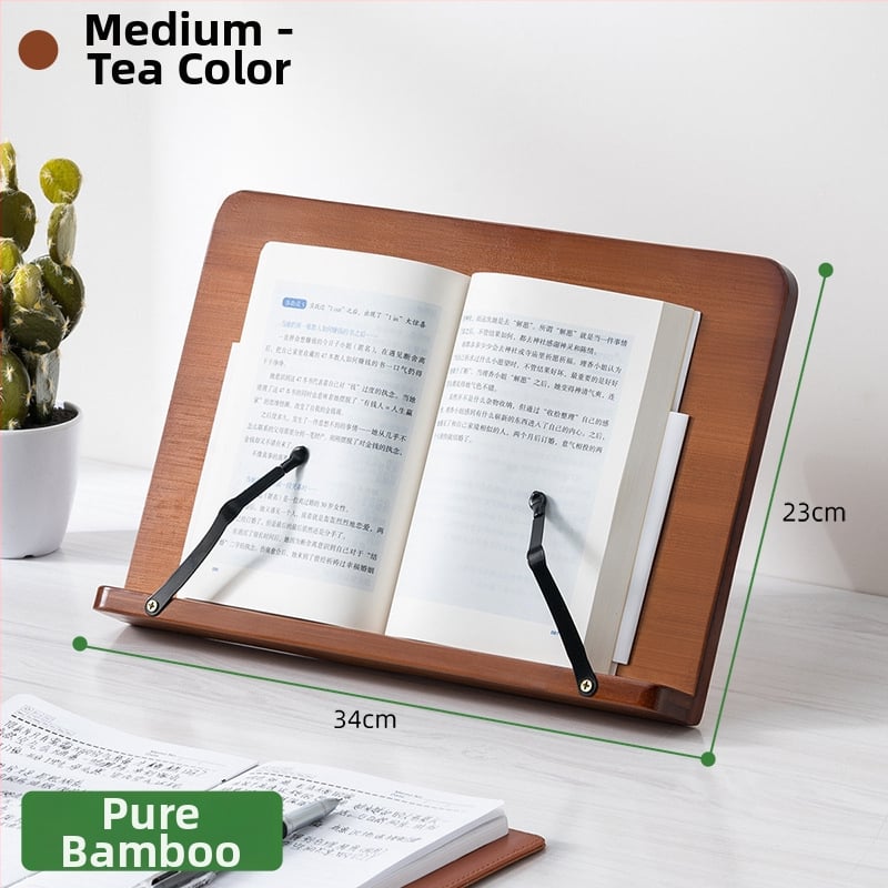 Darbalaučio knygų laikiklis studentams ir vaikams, bambuko medžiaga, modelis 2521YDJ, modernus minimalistinis stilius, aukščio reguliavimas.