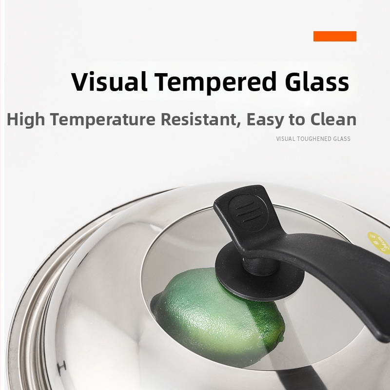 Nerūdijančio plieno puodo dangtis – universalus, skaidrus stiklas ir vertikali rankena