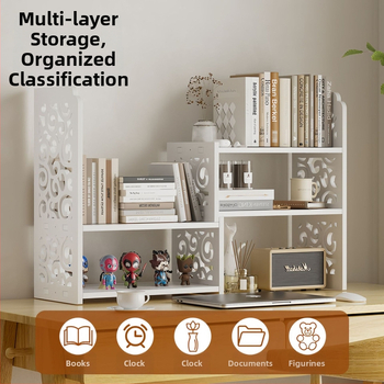 Stalo knygų laikiklis, daugiaaukštė PVC lentyna, svoris 1,6 kg, biuro stalinis organizatorius