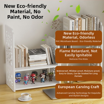 Stalo knygų laikiklis, daugiaaukštė PVC lentyna, svoris 1,6 kg, biuro stalinis organizatorius