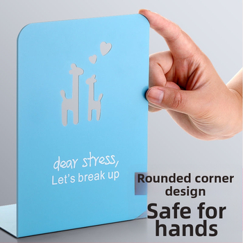 Metalo knygų stovas su skyrikliu ir klipu - Modelis C30504, Reverse, geležinis stalo knygų laikiklis, 430 g