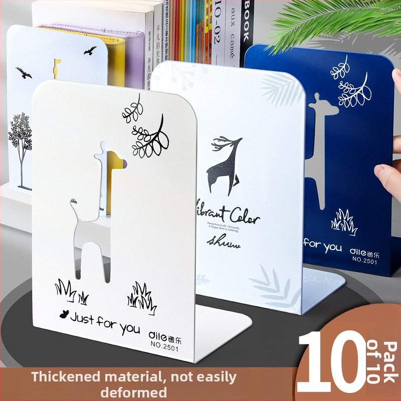 Metalo knygų stovas su skyrikliu ir klipu - Modelis C30504, Reverse, geležinis stalo knygų laikiklis, 430 g