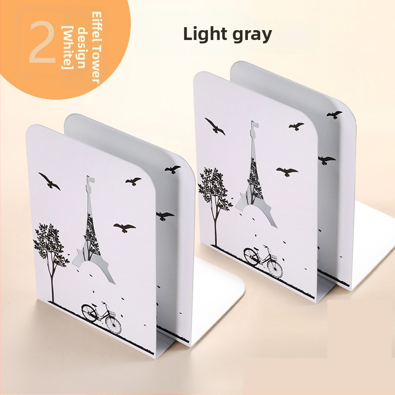 Metalo knygų stovas su skyrikliu ir klipu - Modelis C30504, Reverse, geležinis stalo knygų laikiklis, 430 g