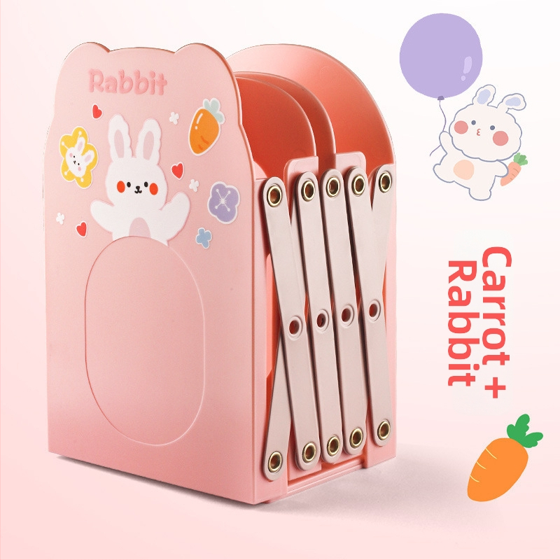 Animacinis ištraukiamas knygų laikiklis biurui, PET medžiaga, HC-9696, vienas pakuotėje, dovana paruošta