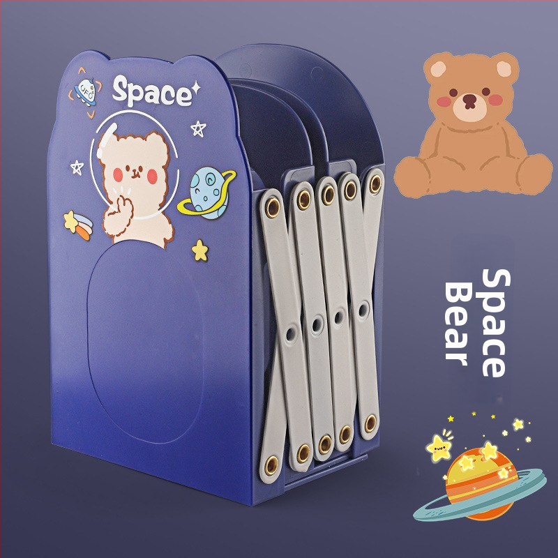 Animacinis ištraukiamas knygų laikiklis biurui, PET medžiaga, HC-9696, vienas pakuotėje, dovana paruošta