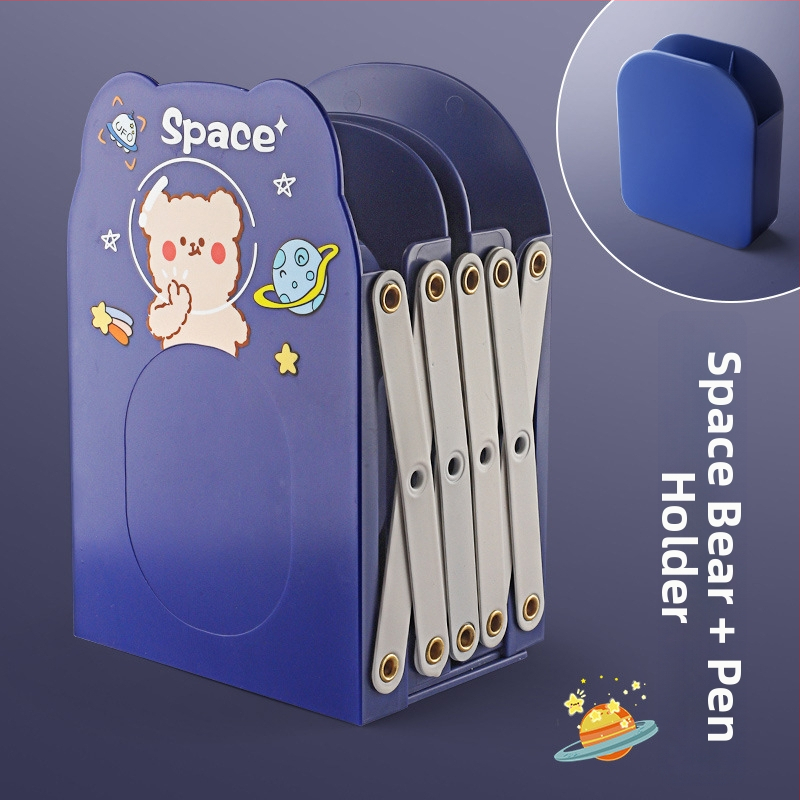 Animacinis ištraukiamas knygų laikiklis biurui, PET medžiaga, HC-9696, vienas pakuotėje, dovana paruošta