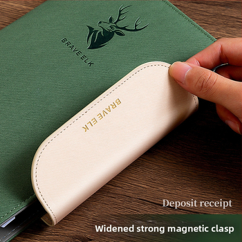 Real Week odinis daugiapuslapių klips dokumentų saugojimui su elnio galvos motyvu ir pritaikomu logotipu