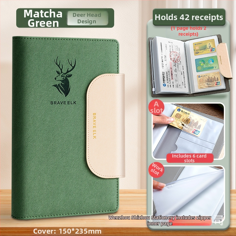 Real Week odinis daugiapuslapių klips dokumentų saugojimui su elnio galvos motyvu ir pritaikomu logotipu