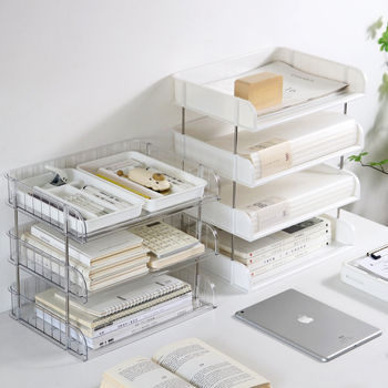 Raft pentru fișiere din PVC, două etaje, model multistrat