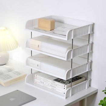 Raft pentru fișiere din PVC, două etaje, model multistrat