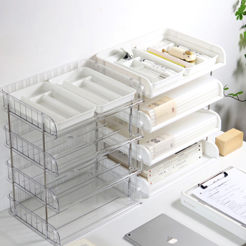 Raft pentru fișiere din PVC, două etaje, model multistrat