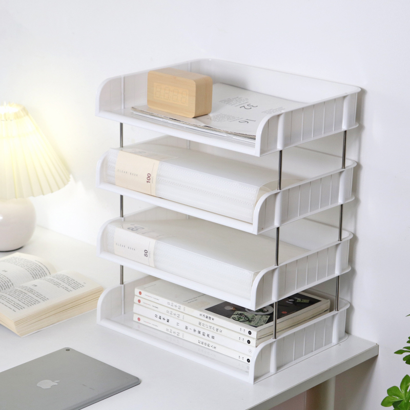 Raft pentru fișiere din PVC, două etaje, model multistrat