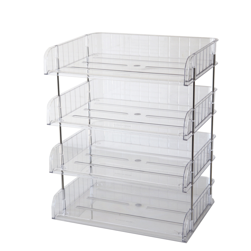 Raft pentru fișiere din PVC, două etaje, model multistrat