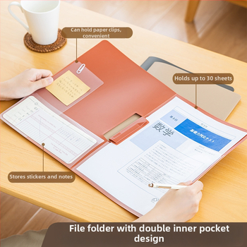 Times Good SD-N313 A4 dokumentų bylų dėklas su vieno spaustuko segtuvu, plastmasinis, logotipas spausdintas, pritaikymas