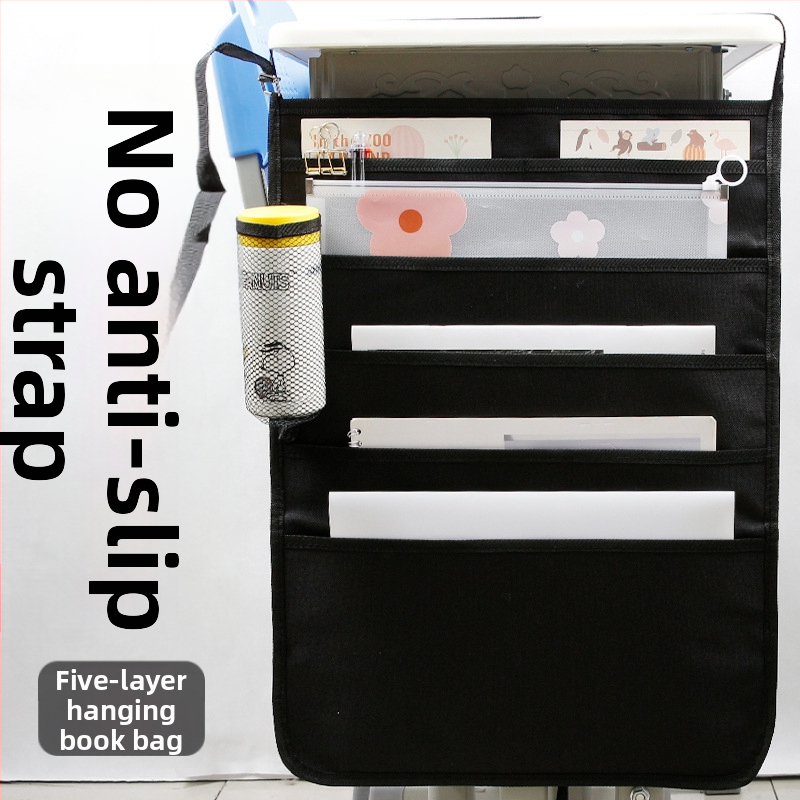 Darbo stalo pakabinama knygų dėžutė su neslidžia virve, Oxford audinys, daugiasluoksiai skyreliai (5/8/11 sluoksnių)