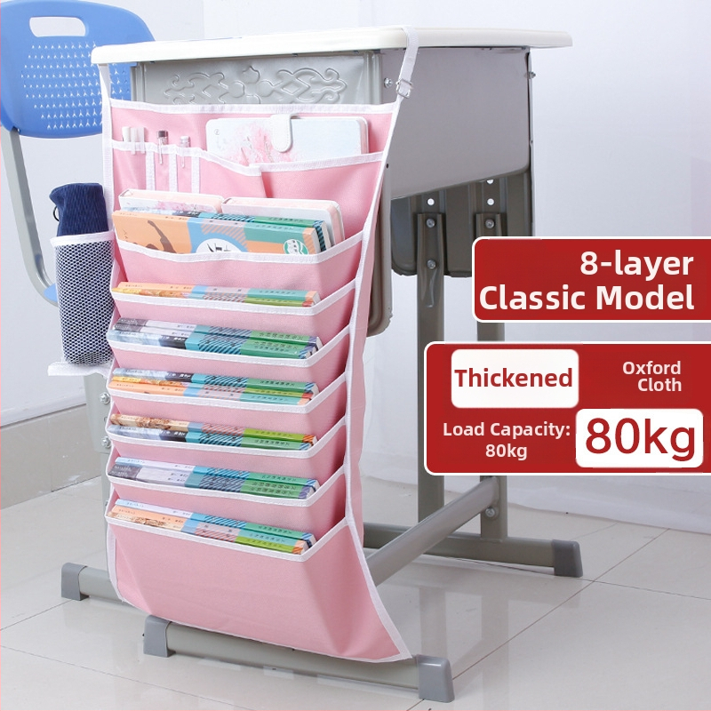 Darbo stalo pakabinama knygų dėžutė su neslidžia virve, Oxford audinys, daugiasluoksiai skyreliai (5/8/11 sluoksnių)