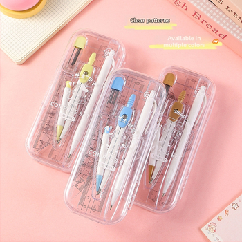 7 dalių piešimo komplektas su skriestuvu ir liniuotė studentams (Prekės ženklas: Wooden grid, Be elektros, Be IP leidimo, Asmeninė dovana)