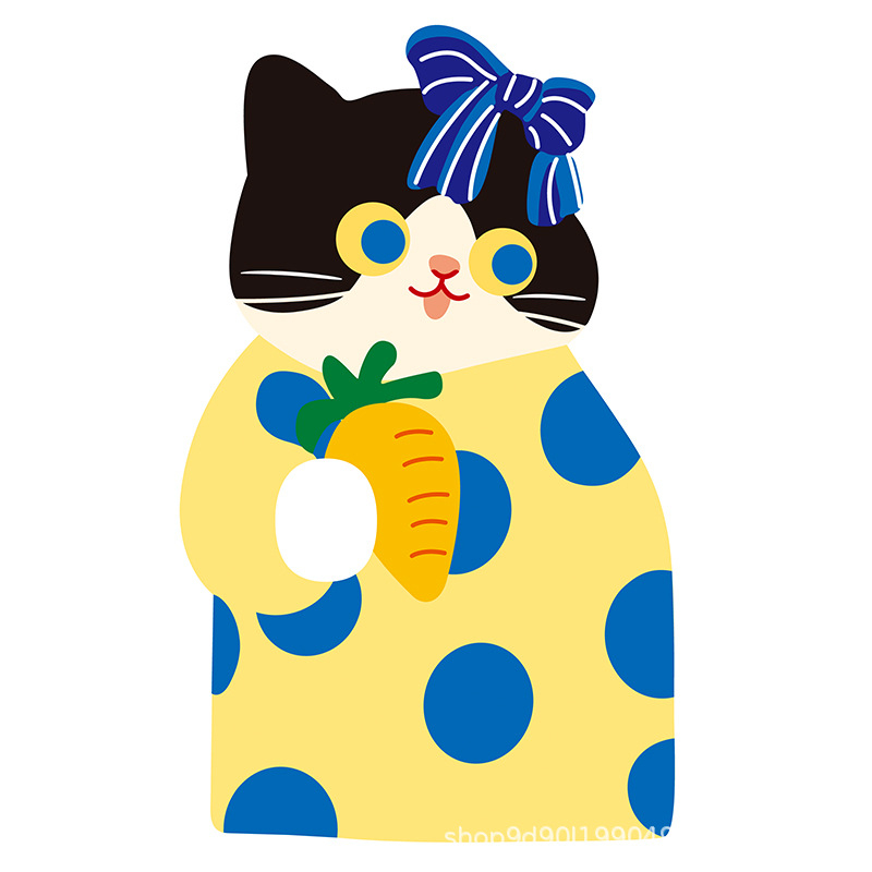 Katės šukavimo lenta – sieninis lipdukas, cartoon dizainas, atspari dėvėjimui, poliesteris, WB prekės ženklas, 100 vnt dėžėje