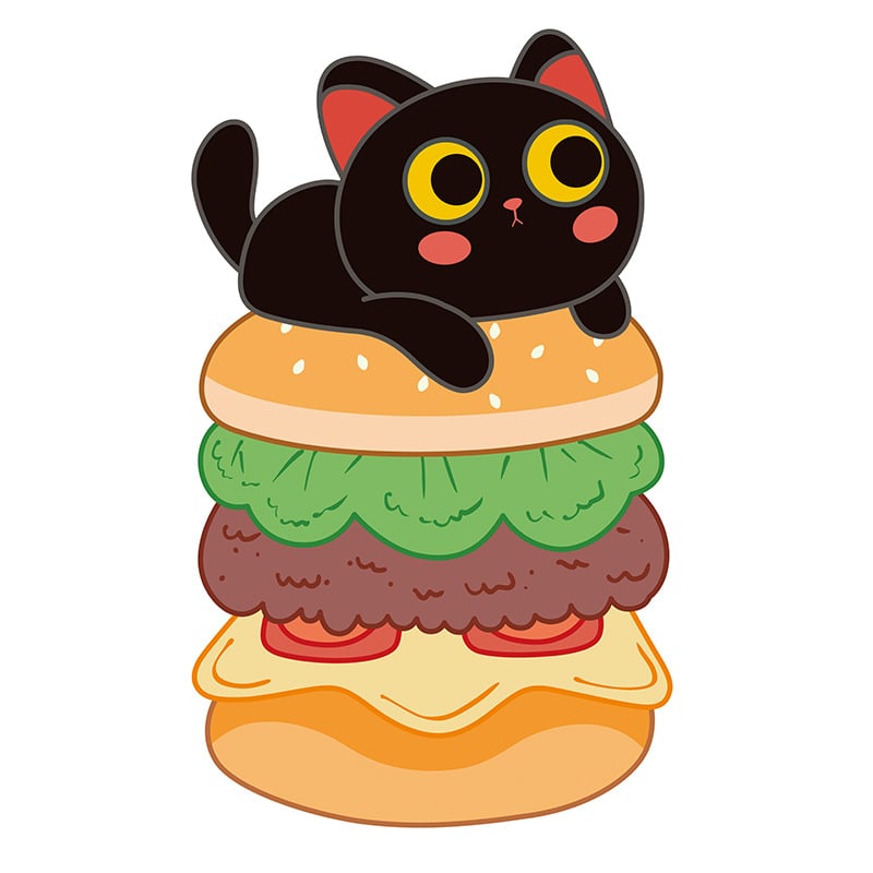 Katės šukavimo lenta – sieninis lipdukas, cartoon dizainas, atspari dėvėjimui, poliesteris, WB prekės ženklas, 100 vnt dėžėje